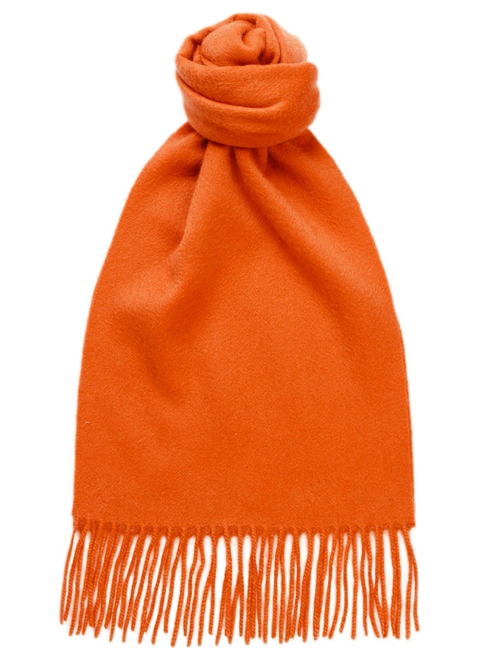 Men’s Pure Cashmere Scarf Made in Scotland Hermes Orange Muffler NEW